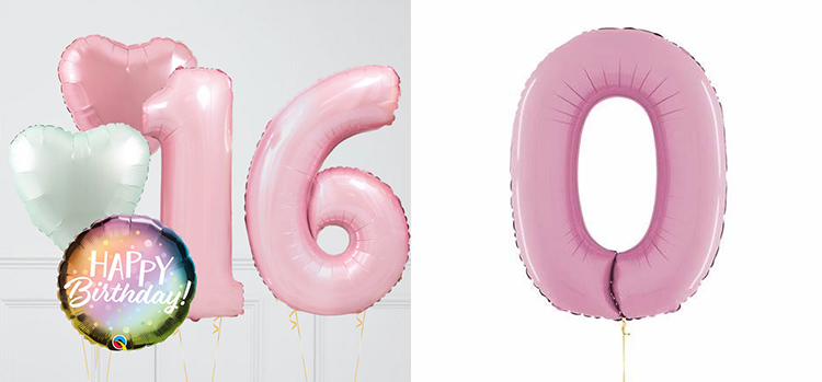 Pastel pink number balloons