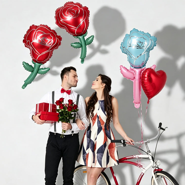 Anyák napi rózsa fólia lufi